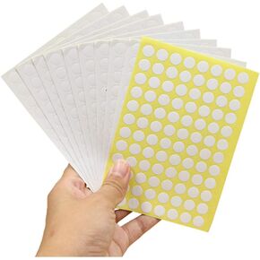 10 Sheets 960PCS Labels Blank White Small Round Circle Essential Oil Bottle Cap Top Labels Stickers Perfect for Roller Bottles Sample Vials (White)