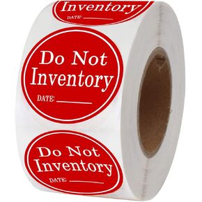 Do Not Inventory Labels, Red with White 1.5 inch Do Not Inventory - Date Stickers for Quality Control, Inventory, Warehouse Receiving (500Pcs)