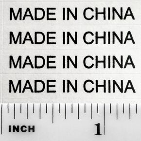 1,000+ Made in China Stickers Glossy White Oval Improved Version Deep Kiss Cut Perfect Oval Edge Self Adhesive Labels by First-Rate Gifts. Show Country of Origin on China Imported Products