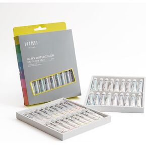 HIMI Watercolor Paint Tube Set - 36 Colors 12ml, with Rich Pigments, Non-Toxic, suitable for Beginners, Artists, and Hobby Painters. Beautiful Gifts for Art Supplies Painting