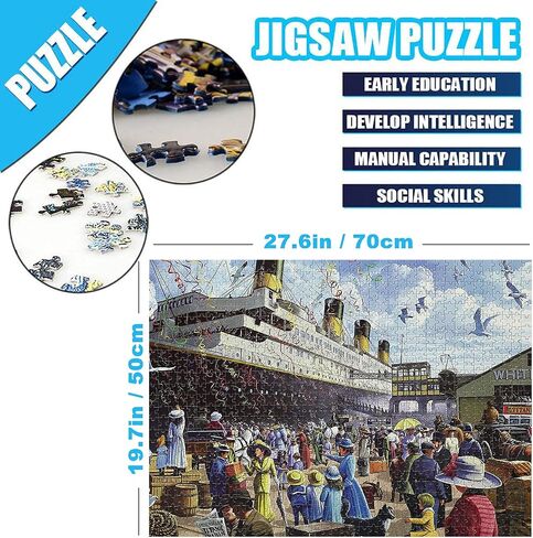 Jigsaw Puzzles for Adults 1000 Piece R.M.S. Titanic 27.56 x 19.69 Inch Puzzles for Adults Kids Educational Game Challenge Toy Puzzles 1000 Pieces for Adults in Saudi Arabia
