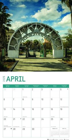 2025 New Orleans Monthly Wall Calendar by Bright Day, 12 x 12 Inch Mardi Gras Bourbon Street Louisiana in Saudi Arabia