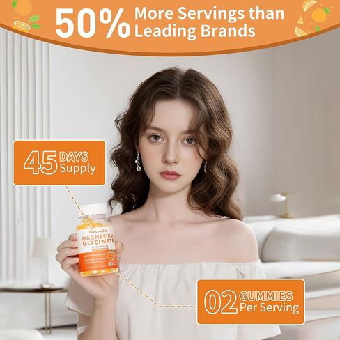 علكة جليسينات المغنيسيوم 1000 ملغ - مكمل بوتاسيوم مغنيسيوم خالي من السكر مع فيتامين د، ب6، مرافق الإنزيم Q10 للمزاج الهادئ ودعم النوم - 120 علكة كرز - عبوتان in Kuwait