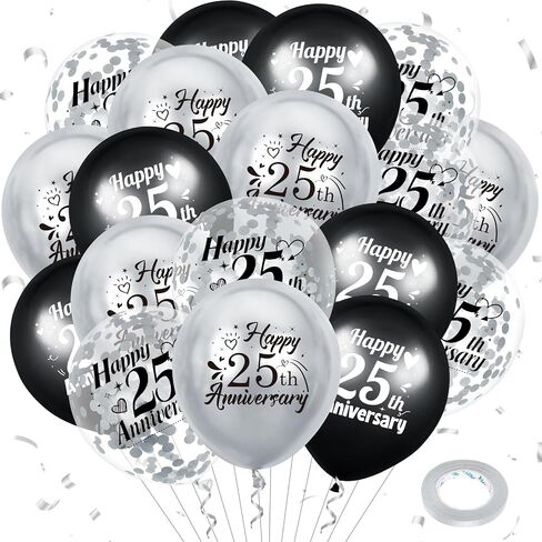 بالونات الذكرى السنوية السعيدة 18 قطعة من الذهب الأسود لتزيين حفلات الذكرى السنوية للنساء والرجال باللون الذهبي والفضي مقاس 12 بوصة، بالونات قصاصات معدنية للمناسبات الداخلية والخارجية in Kuwait
