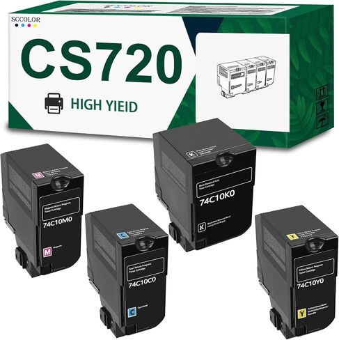 High Yield 78C1XK0 78C1XC0 78C1XM0 78C1XY0 Toner Cartridge Compatible 78C1X Toner Replacement for Lexmark CS421 CS421DN CX421ADN CS521 CX521 CS521DN CX521ADN CS522 CX522 CS522DE CX522ADE CS622 in Saudi Arabia