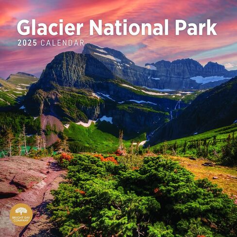 2025 Glacier National Park Monthly Wall Calendar by Bright Day, 12 x 12 Inch National Park Scenic Photography in Saudi Arabia