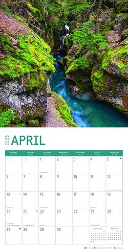2025 Glacier National Park Monthly Wall Calendar by Bright Day, 12 x 12 Inch National Park Scenic Photography in Saudi Arabia
