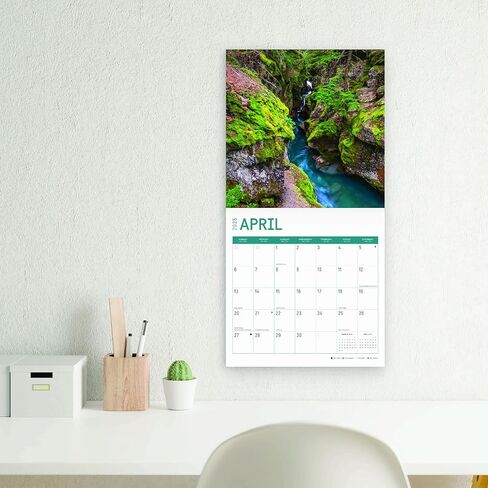 2025 Glacier National Park Monthly Wall Calendar by Bright Day, 12 x 12 Inch National Park Scenic Photography in Saudi Arabia