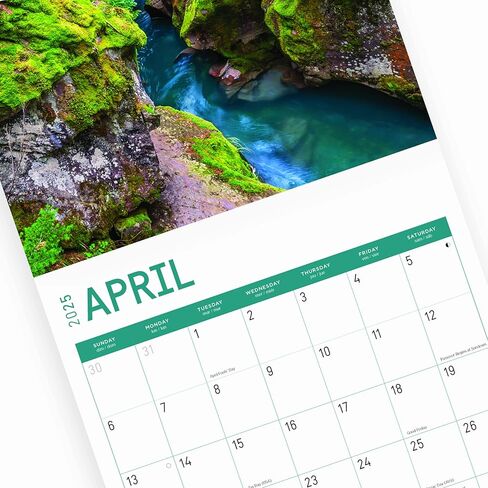 2025 Glacier National Park Monthly Wall Calendar by Bright Day, 12 x 12 Inch National Park Scenic Photography in Saudi Arabia