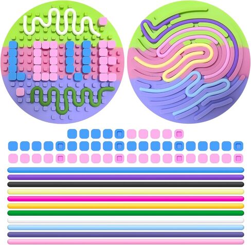 Sensory Activity Board, Silicone Sensory Fidget Toy with 11 Strings 25 Buttons, Kids Sensory Products for Autism ADHD Anxiety Calm Down, Fine Motor Skill Training, Ideal Gifts for Kids 3+ (Square) in Saudi Arabia