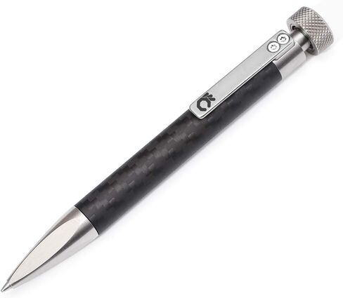 Cool Hand 5" Retractable Office Business Writing Pen with Fidget Spinner, EDC Ballpoint Pen, Carbon Fiber Barrel, Ballpoint Ink Refillable, CNC Machined Clip in Kuwait