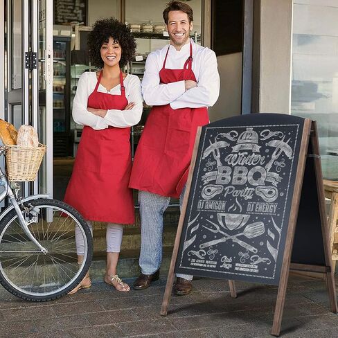 Tangkula 40 x 26 Inches A-Frame Chalkboard Sign, Rustic Wooden Double-Sided Standing Sidewalk Chalkboard Sign Sandwich Board, Ideal for Businesses Wedding Announcements & Events in Saudi Arabia