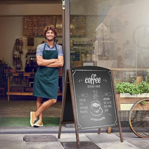 Tangkula 40 x 26 Inches A-Frame Chalkboard Sign, Rustic Wooden Double-Sided Standing Sidewalk Chalkboard Sign Sandwich Board, Ideal for Businesses Wedding Announcements & Events in Saudi Arabia