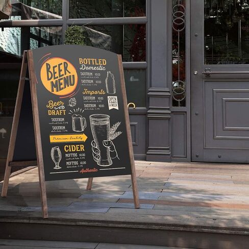 Tangkula 40 x 26 Inches A-Frame Chalkboard Sign, Rustic Wooden Double-Sided Standing Sidewalk Chalkboard Sign Sandwich Board, Ideal for Businesses Wedding Announcements & Events in Saudi Arabia