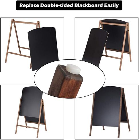 Tangkula 40 x 26 Inches A-Frame Chalkboard Sign, Rustic Wooden Double-Sided Standing Sidewalk Chalkboard Sign Sandwich Board, Ideal for Businesses Wedding Announcements & Events in Saudi Arabia