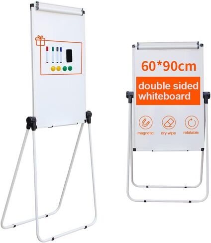 White Double Sided U-Shape-Stand Dry Erase Boards, Height Adjustable Stand;90 X 60 cm,24 X 36 Inches,is Perfect for classrooms, kindergartens, Home Schools, Restaurants, and presentations in Saudi Arabia