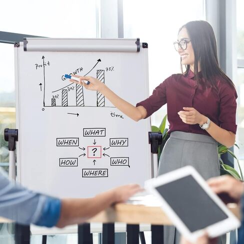 White Double Sided U-Shape-Stand Dry Erase Boards, Height Adjustable Stand;90 X 60 cm,24 X 36 Inches,is Perfect for classrooms, kindergartens, Home Schools, Restaurants, and presentations in Saudi Arabia