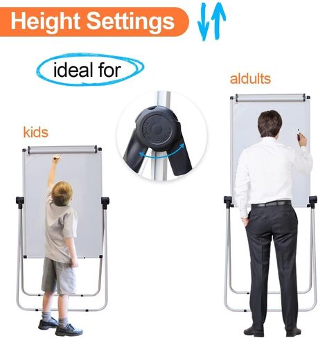 White Double Sided U-Shape-Stand Dry Erase Boards, Height Adjustable Stand;90 X 60 cm,24 X 36 Inches,is Perfect for classrooms, kindergartens, Home Schools, Restaurants, and presentations in Saudi Arabia