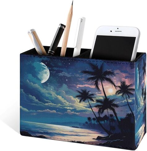 Famame Bass Fish Fishing Hunting Camping Pencil Holder for Desk, Leather Desktop Container Pen Cup Storage Study Table Pen Organizer Makeup Brush Holder for Classroom Office Home in Saudi Arabia