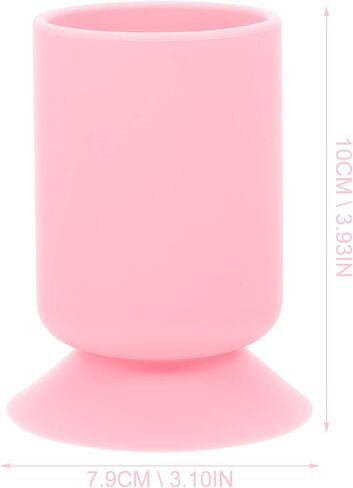 2pcs Holder Silicone Pot Glass Multi-functional Cup Desktop Office Suction Anti Brush Cosmetic Pencil Multipurpose Stand Makeup Home Stationery White Container Pen Art in Saudi Arabia