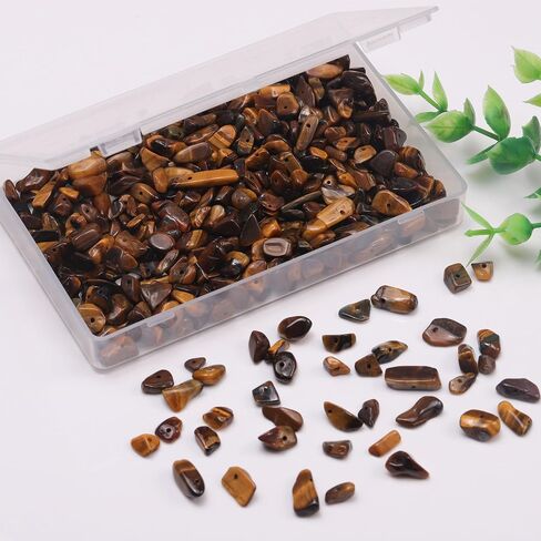Youngbling Natural Chip Stone Beads 450 Pcs 5-8mm Healing Crystal Irregular Gemstone Beads Drilled Lose Rocks Tiger Eye Beads Bulk for Bracelet Jewelry Making in Saudi Arabia