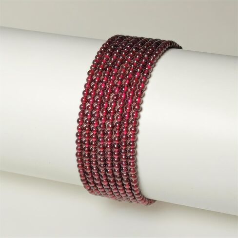 MJDCB 225pcs Natural Small Stone Beads 3mm Red Garnet Round Smooth Loose Gemstone Bead for Jewelry Making Bracelets Earrings Necklaces Accessories in Saudi Arabia