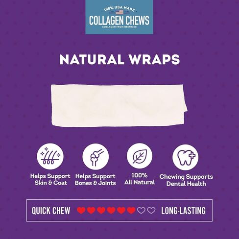 USA Collagen Wraps 6-7x1.5 Dog Chew Treats - Natural Flavor, 12 Count/1 Pack in Saudi Arabia