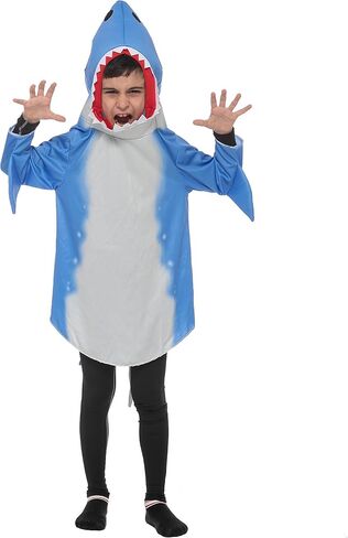 زي القرش الرمادي للأطفال من Spooktacular Creations، هوديي متعدد الألوان مع ذيل زعنفة لملابس الهالوين، وحفلات الحيوانات البحرية in Saudi Arabia