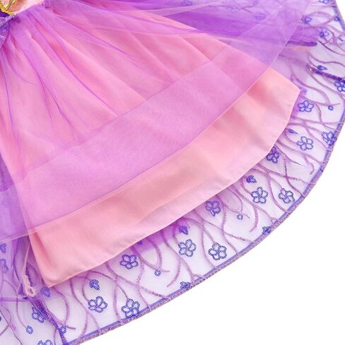 Princess Dresses for Girls Puff Sleeve Princess Costume Purple Princess Dress Up Clothes for Halloween Cosplay Party in Saudi Arabia