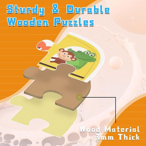 FLYINGSEEDS 6 Packs Vehicles Shaped Wooden Jigsaw Puzzles for Toddlers 1-3, Easy Puzzles with Pattern Blocks, Montessori Learning Toys Preschool Educational Game Class Teaching Best Gifts for Kids 2-4 in Saudi Arabia