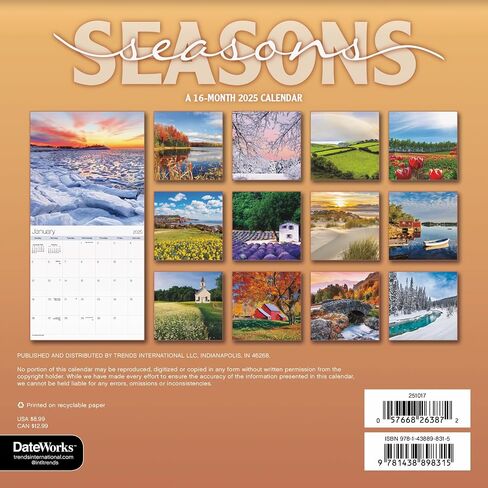 Seasons Calendar 2025 - Deluxe 2025 Changing Seasons Mini Calendar Bundle with Over 100 Calendar Stickers (Seasons Gifts, Office Supplies) in Saudi Arabia