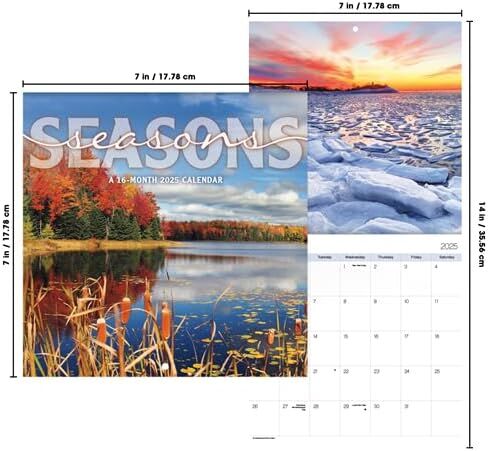 Seasons Calendar 2025 - Deluxe 2025 Changing Seasons Mini Calendar Bundle with Over 100 Calendar Stickers (Seasons Gifts, Office Supplies) in Saudi Arabia