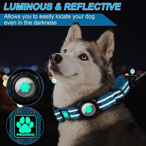 AirTag Dog Collar with Air tag Holder, Martingale Air Tag Collar with Luminous Reflective, Comfortable, Durable, Adjustable Fit for Medium or Heavy Duty Large & Active Dogs【Airtag not Included】 in Kuwait