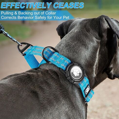 AirTag Dog Collar with Air tag Holder, Martingale Air Tag Collar with Luminous Reflective, Comfortable, Durable, Adjustable Fit for Medium or Heavy Duty Large & Active Dogs【Airtag not Included】 in Kuwait