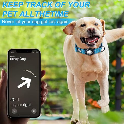 AirTag Dog Collar with Air tag Holder, Martingale Air Tag Collar with Luminous Reflective, Comfortable, Durable, Adjustable Fit for Medium or Heavy Duty Large & Active Dogs【Airtag not Included】 in Kuwait