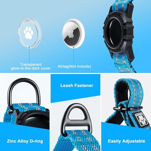 AirTag Dog Collar with Air tag Holder, Martingale Air Tag Collar with Luminous Reflective, Comfortable, Durable, Adjustable Fit for Medium or Heavy Duty Large & Active Dogs【Airtag not Included】 in Kuwait