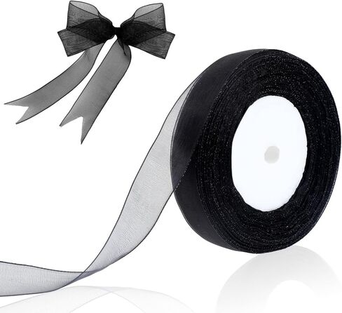 Molain White Ribbon, 50 Yards 4/5 inch White Organza Chiffon Ribbon for Gift Wrapping Flower Bouquet Bow Making Wedding Party Home Decoration Wreath Sewing DIY Hair Accessories Decoration in Saudi Arabia