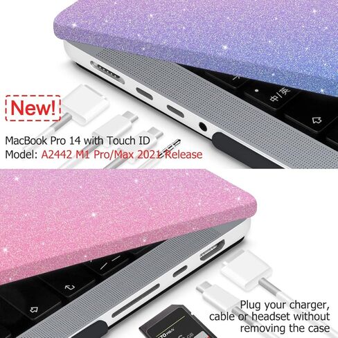 حافظة Metron لجهاز M4 MacBook Pro 14 2024 A3112 A3401 A3185 M3 A2918 A2992 M1 A2442/M2 A2779 (2021/2023)، غطاء جلدي صلب لجهاز MacBook Pro 14.2 بوصة Pro/Max، أخضر متدرج in Kuwait