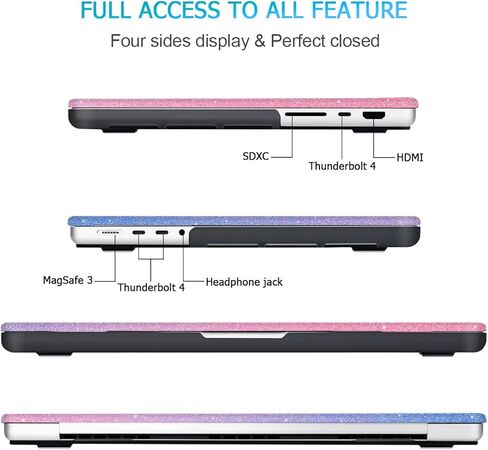 حافظة Metron لجهاز M4 MacBook Pro 14 2024 A3112 A3401 A3185 M3 A2918 A2992 M1 A2442/M2 A2779 (2021/2023)، غطاء جلدي صلب لجهاز MacBook Pro 14.2 بوصة Pro/Max، أخضر متدرج in Kuwait