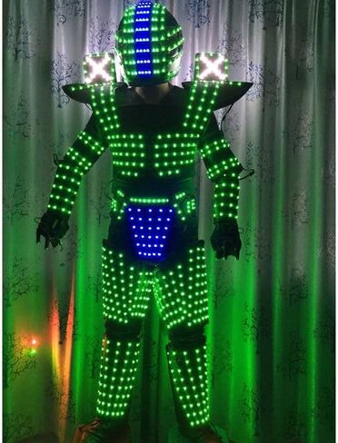 LED Robot Costume Suit Illuminated Party Dance RGB Luminous Armor Bar Light Show Dance LED Night Lights Clothing in Kuwait