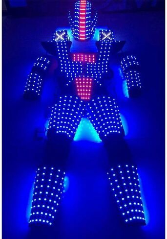 LED Robot Costume Suit Illuminated Party Dance RGB Luminous Armor Bar Light Show Dance LED Night Lights Clothing in Kuwait