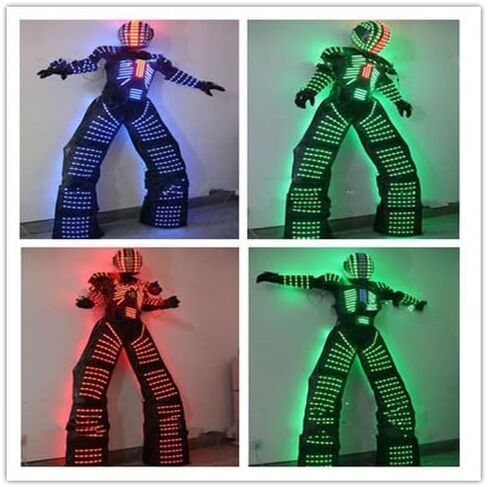 LED Robot Costume Suit Illuminated Party Dance RGB Luminous Armor Bar Light Show Dance LED Night Lights Clothing in Kuwait