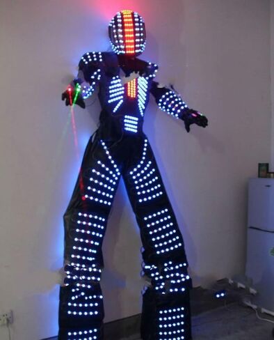 LED Robot Costume Suit Illuminated Party Dance RGB Luminous Armor Bar Light Show Dance LED Night Lights Clothing in Kuwait