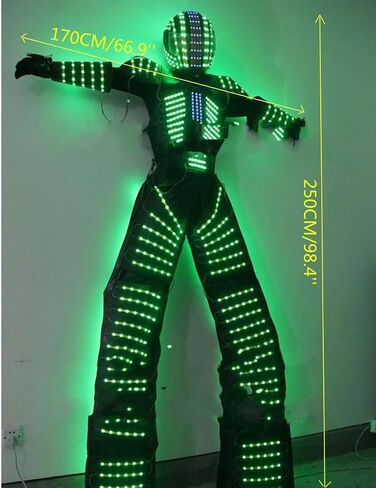 LED Robot Costume Suit Illuminated Party Dance RGB Luminous Armor Bar Light Show Dance LED Night Lights Clothing in Kuwait