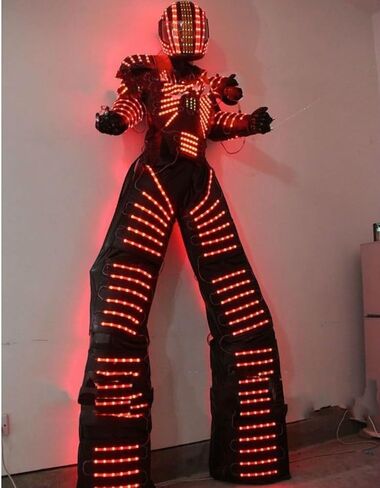 LED Robot Costume Suit Illuminated Party Dance RGB Luminous Armor Bar Light Show Dance LED Night Lights Clothing in Kuwait