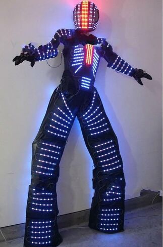 LED Robot Costume Suit Illuminated Party Dance RGB Luminous Armor Bar Light Show Dance LED Night Lights Clothing in Kuwait