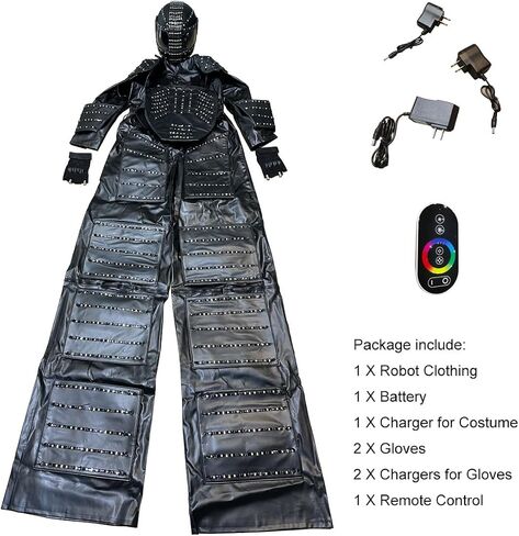 LED Robot Costume Suit Illuminated Party Dance RGB Luminous Armor Bar Light Show Dance LED Night Lights Clothing in Kuwait