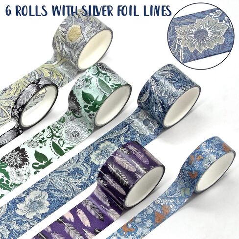 Floral Washi Tape Set 32 Rolls, 3 Sizes Colored Washi Masking Tape, Art Craft Tape for Scrapbook Supplies, Journal Set, School Supplies in Saudi Arabia