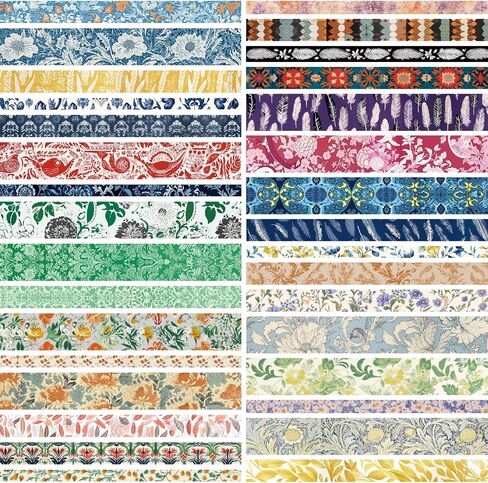 Floral Washi Tape Set 32 Rolls, 3 Sizes Colored Washi Masking Tape, Art Craft Tape for Scrapbook Supplies, Journal Set, School Supplies in Saudi Arabia