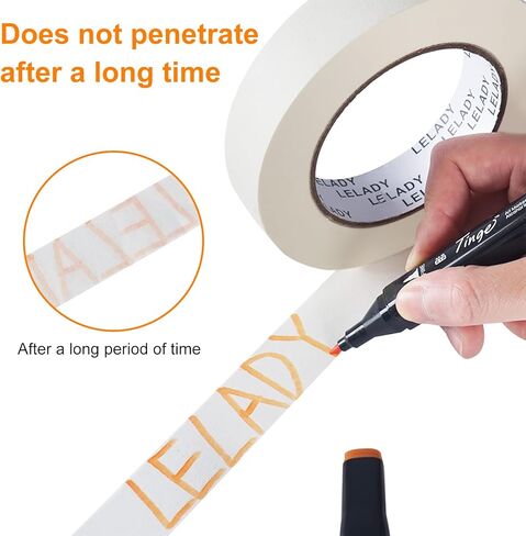 Masking Tape - 1 Inch x 60 Yards, 6 Rolls, White, Artist, No Residue, Craft, High Adhesive, Decorative, DIY, Arts, Labeling, Handmade in Kuwait